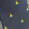 VIVIENNE WESTWOOD Logo Seidenkrawatte / Dunkelblau 162618046 [P]