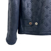 Louis Vuitton Men's Monogram Embossed Shearling Leather Mustang Jacket Navy 54 158520196 [P]