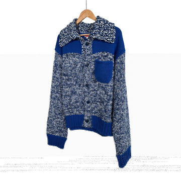 Kenzo Fisherman Logo Knit Cardigan Blue L 143525146