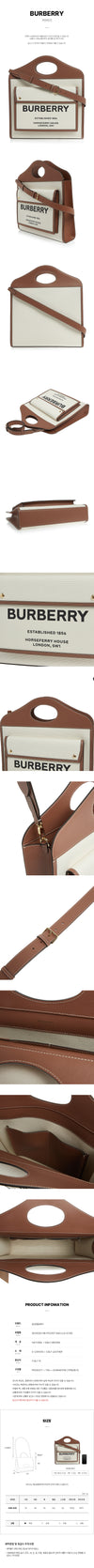 Burberry Medium Two-Tone Canvas Leather Pocket Bag 76415733 [P]