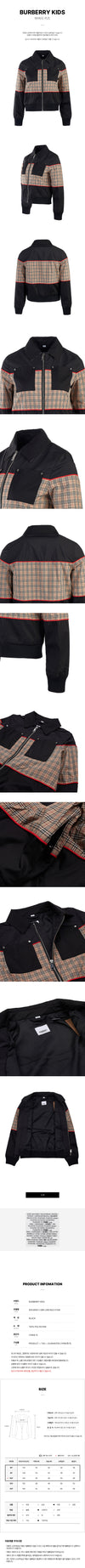 BURBERRY 男の子用 チェックジャケット 8053690 C KB6 LIAM BLK A1189 (6-10) 74791735 [P]