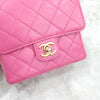 CHANEL ピンク クラシック ミニ チェーン フラップバッグ 内蔵チップ 7807 163156083 [P]