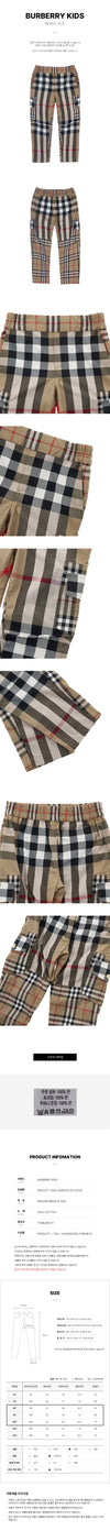BURBERRY コントラストチェックコットンカーゴパンツ 8061537 C KB4 GORDON CH A7028 (6-10) 74791683 [P]