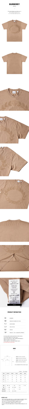 BURBERRY 8065254 CARRICK CRT A7026 Baumwoll-T-Shirt mit Eichenblatt-Emblem 59914531 [P]