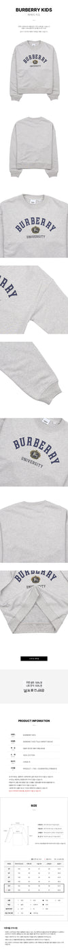 BURBERRY KG5 TSLA VARSITY B6340 カレッジ グラフィック コットン スウェットシャツ (12-14) SKU 8068596 63187787 [P]