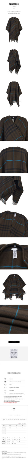 BURBERRY 8090881 ST GC CATEY CAPE C1170 FW24 Damen Karomuster Fransen Cape 114710789 [P]