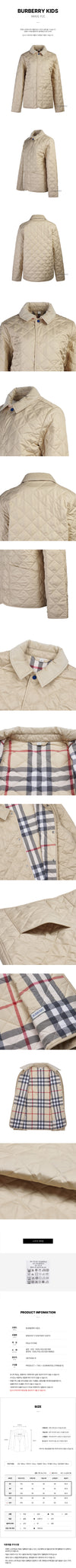 BURBERRY KG6 INDY A2015 (6-10) FW24 女の子 キルティングパディングジャケット 123538915 [P]