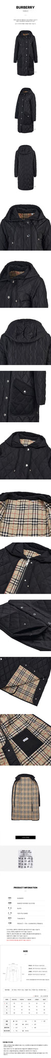 BURBERRY ROXBY A23 A1189 FW24 レディース キルティング フード コート 8096351 114332198 [P]
