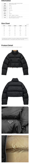 Prada Triangle Logo Re-Nylon Cropped Puffer Jacket Black 29D056 1WQ8 F0002 160855667 [P]