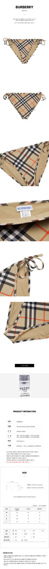 BURBERRY ES24 WW SIC B9368 SS25 Damen Sand-Check-Bottoms Schwimmbekleidung 8100760 132698748 [P]