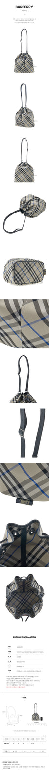 Burberry Drawstring Bucket Bag Check Medium 139765959 [P]