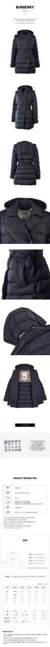 BURBERRY KENT ベルト付き フーデッド ダウンジャケット 145966010 [P]