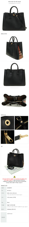 BURBERRY バーモンジ チェック レザー ミディアム バッグ 150638738 [P]