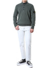STONE ISLAND ワッペンパッチ 半開き ボタンジップ ウール ニット 105625947 [P]