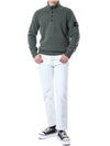 STONE ISLAND ワッペンパッチ 半開き ボタンジップ ウール ニット 105625947 [P]