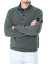 STONE ISLAND ワッペンパッチ 半開き ボタンジップ ウール ニット 105625947 [P]