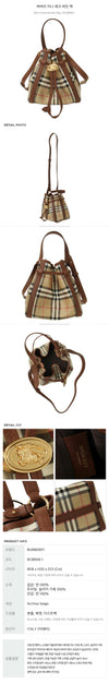BURBERRY Mini Check Bucket Bag 160221404 [P]