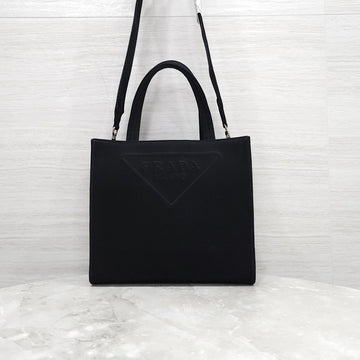 PRADA トライアングルロゴキャンバスドリルトートバッグ 1BG382 9236 2774075 [P]