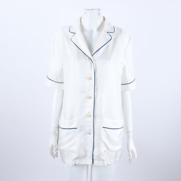 Christian Dior Silk Pajama Short Sleeve Shirt 123603