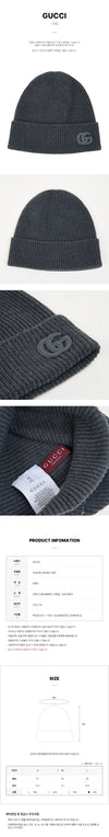 Gucci 834190 4GABX 1300 FW25 Unisex Patch Cashmere Hat 151108706 [P]