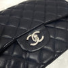 CHANEL Classic Large Caviar Flap Bag Navy Silver 9109 163156006 [P]