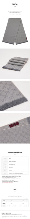 GUCCI 3G200 9969 SS26 ウールマフラー 157222414 [P]