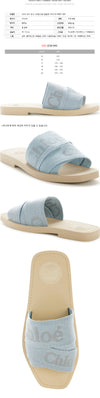 Chloe Woody Logo Strap Sandals Pearl Blue 40V 159676207 [P]