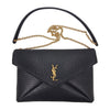 SAINT LAURENT Enveloppe en cuir d'agneau avec chaîne, petite taille, 855569 AACYT 1000 157162655 [P]