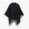 Burberry Reversible Fringe Wool Cape Coat 162626377 [P]