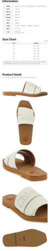 Chloe Woody Embroidered Logo Strap Sandals White 101 159676215 [P]