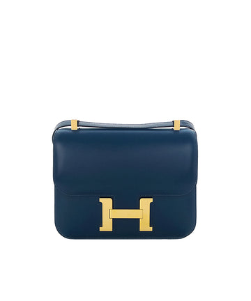 Hermes Box Constance GM Blue de Peru Gold Stamp 5HB0028 125480574