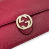 Gucci Interlocking G Leather Wallet Flap Chain Crossbody Bag Red 510314 160755439 [P]