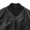 Brunello Cucinelli Lambskin Leather Bomber Zip-Up Varsity Jacket Black 42 161835440 [P]
