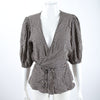 GANNI Short Sleeve Wrap Blouse 122882 [P]