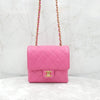 CHANEL ピンク クラシック ミニ チェーン フラップバッグ 内蔵チップ 7807 163156083 [P]