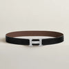 HERMES H-Riemenschnalle reversible 32mm Schwarz Schokolade Edelstahl Matt 95 Herren Leder Gürtel H064544CB86 116341655 [P]