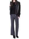 MONCLER Volumenkragen gepolsterter Damen Strickjacke mit Logo-Patch/9B00024 M1131_093 105398207 [P]