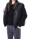 MONCLER Volumenkragen gepolsterter Damen Strickjacke mit Logo-Patch/9B00024 M1131_093 105398207 [P]