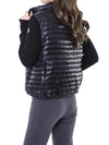 MONCLER Volumenkragen gepolsterter Damen Strickjacke mit Logo-Patch/9B00024 M1131_093 105398207 [P]