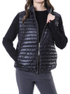 MONCLER Volumenkragen gepolsterter Damen Strickjacke mit Logo-Patch/9B00024 M1131_093 105398207 [P]
