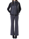 MONCLER Volumenkragen gepolsterter Damen Strickjacke mit Logo-Patch/9B00024 M1131_093 105398207 [P]