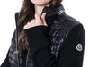 MONCLER Volumenkragen gepolsterter Damen Strickjacke mit Logo-Patch/9B00024 M1131_093 105398207 [P]