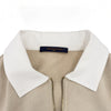 LOUIS VUITTON Embellished Logo Half-Zip Polo Sweatshirt Beige 161835411 [P]