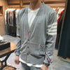 Thom Browne Diagonal Stripe 4 Bar Merino Wool Cardigan Pale Grey 123467219 [P]