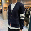 THOM BROWNE Milano Stitch Diagonal Band 4 Bar Cardigan Navy (MKC171A 00219 415) 123467549 [P]