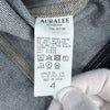 Auralee Men's Washed Hard Twist Denim Blouson Jacket Indigo 4 Size 157403489 [P]