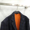 Hermes Navy Check Tailored Jacket 58 7727 163158623 [P]