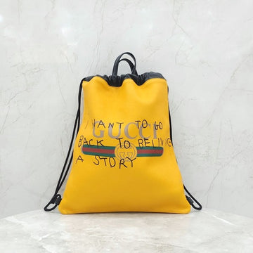 GUCCI レザー ドローストリング バックパック 494053 8495 11116528 [P]