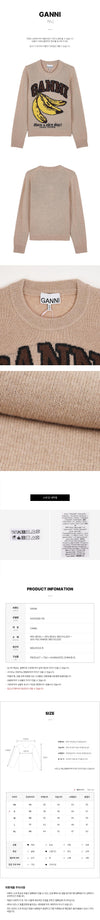 GANNI Damen Grafik Wolle Strick A1070265 118 SS26 155998002 [P]