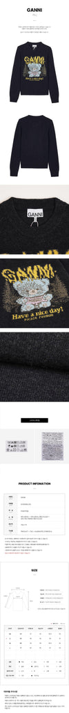 Ganni Wool Knit Teddy Graphic 161571723 [P]